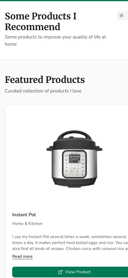 Example Storefront Mobile Experience